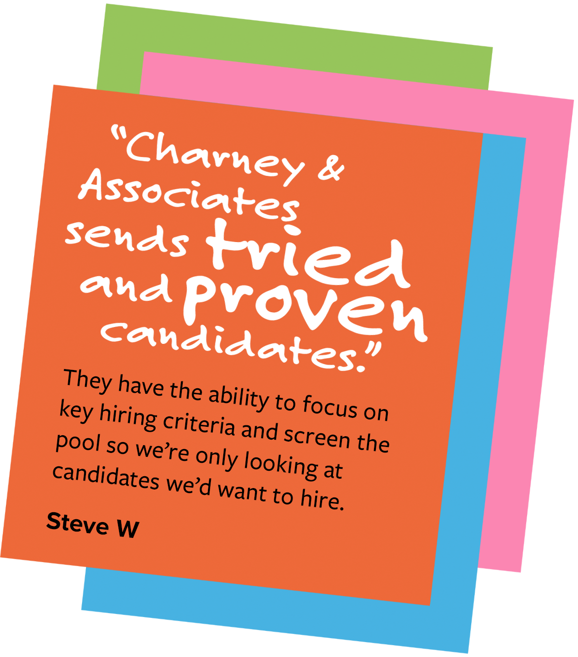 Charney & Associates sends tried and proven candidates.